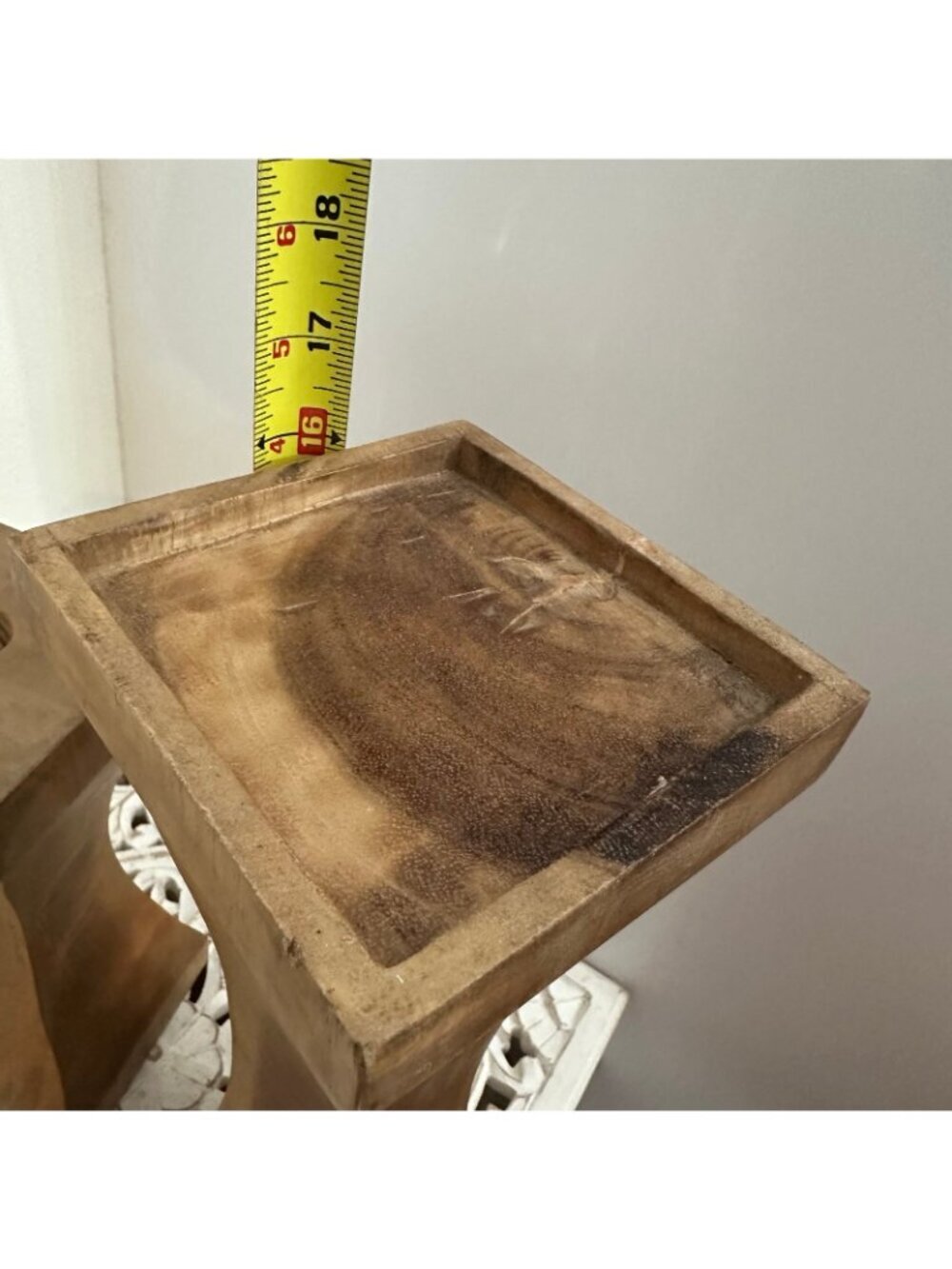 Pottery Barn Cameron wood pillar candle holder set - Picture 8 of 8